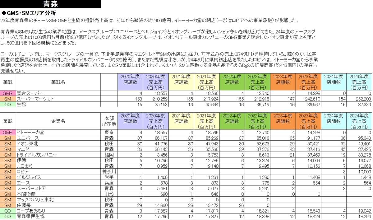 小売業都道府県別勢力図2026【Excel版】GMS・SM基本版+DgS+CVS+HC+DS