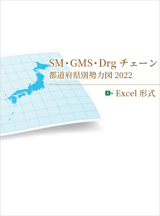 SM・GMS・Drgチェーン都道府県別勢力図 2022【Excel形式】